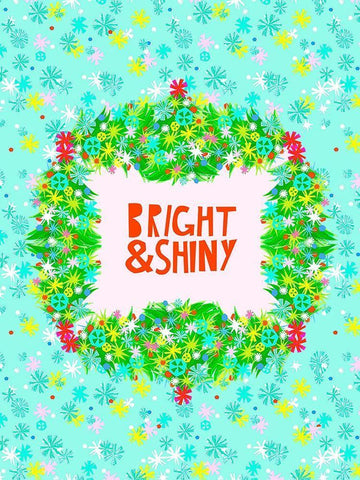 Merry and Bright V Black Ornate Wood Framed Art Print with Double Matting by Blanckslate