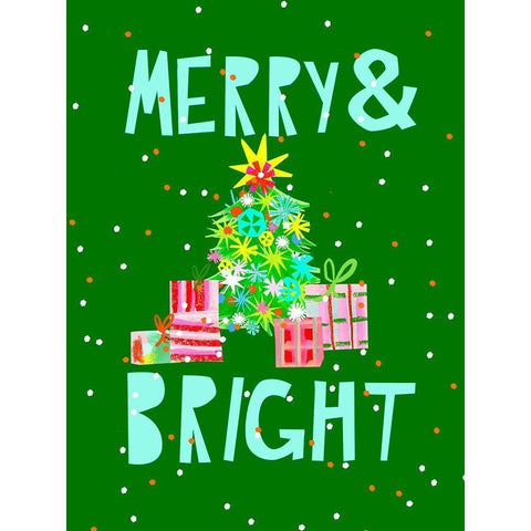 Merry and Bright VI White Modern Wood Framed Art Print by Blanckslate