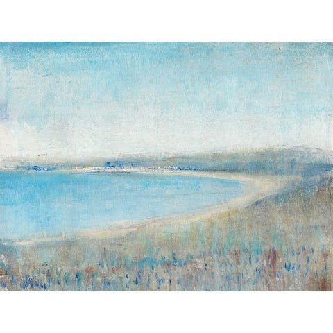 Misty Bay View II White Modern Wood Framed Art Print by OToole, Tim