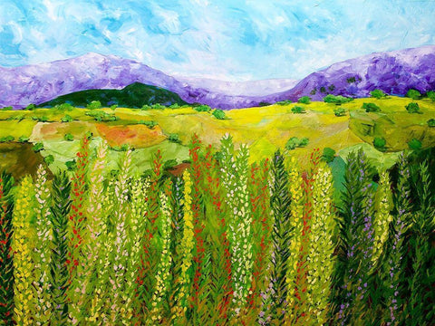 Flower Hedge White Modern Wood Framed Art Print with Double Matting by Friedlander, Allen