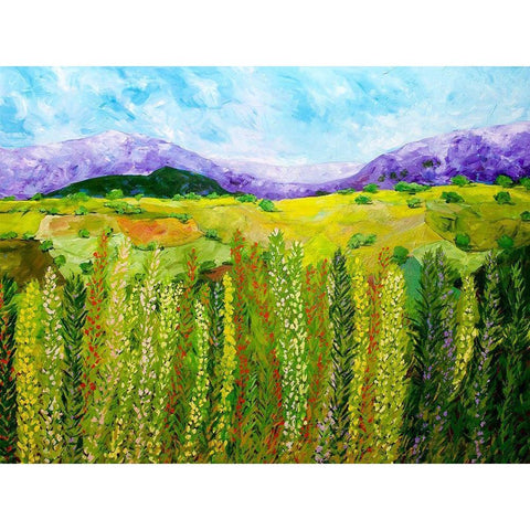 Flower Hedge Black Modern Wood Framed Art Print by Friedlander, Allen