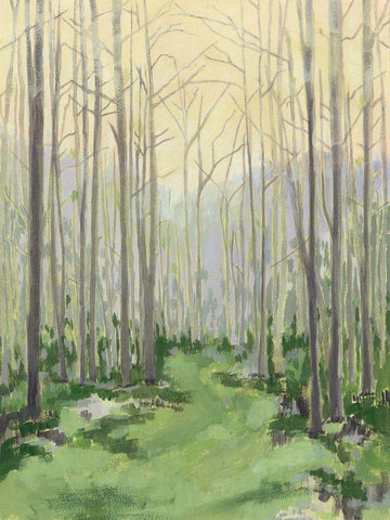 Custom Delicate Forest I Black Ornate Wood Framed Art Print with Double Matting by Meagher, Megan