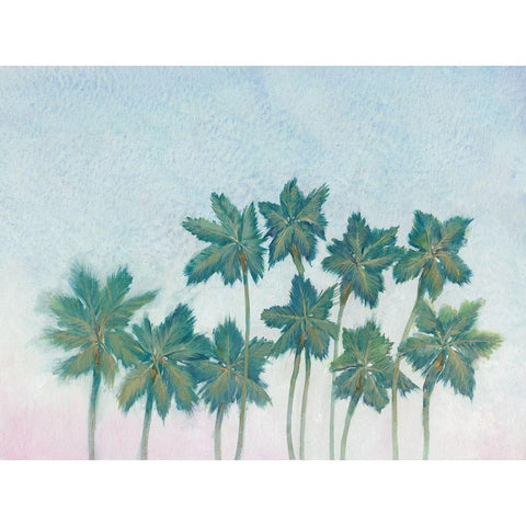 Palm Treeline I White Modern Wood Framed Art Print by OToole, Tim