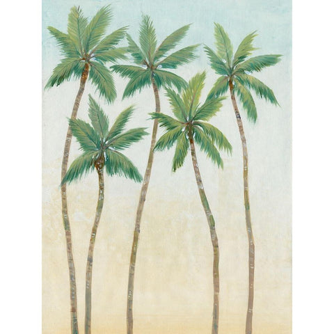 Palm Treeline III Black Modern Wood Framed Art Print with Double Matting by OToole, Tim