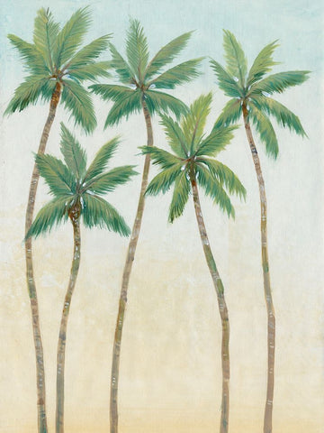 Palm Treeline III Black Ornate Wood Framed Art Print with Double Matting by OToole, Tim