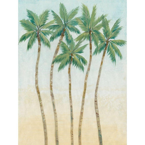 Palm Treeline IV White Modern Wood Framed Art Print by OToole, Tim