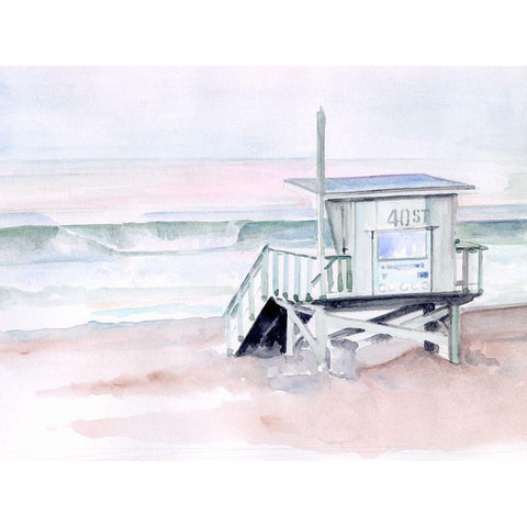 Dawn Beach Break I White Modern Wood Framed Art Print by Parker, Jennifer Paxton