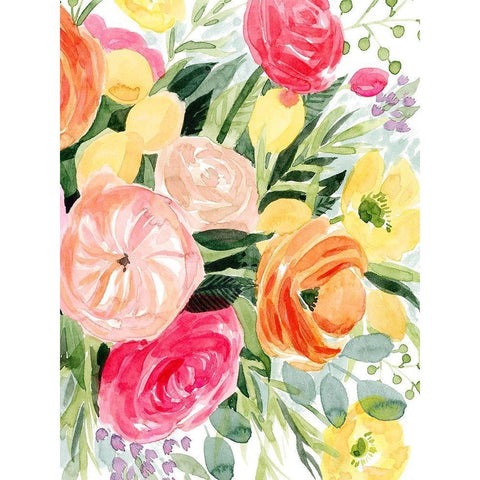 Blossomy Gathering II White Modern Wood Framed Art Print by Popp, Grace