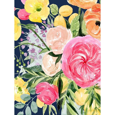 Blossomy Gathering III Gold Ornate Wood Framed Art Print with Double Matting by Popp, Grace