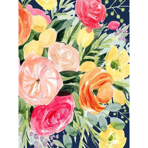 Blossomy Gathering IV Black Modern Wood Framed Art Print by Popp, Grace