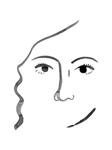 Face in a Crowd III White Modern Wood Framed Art Print with Double Matting by Popp, Grace