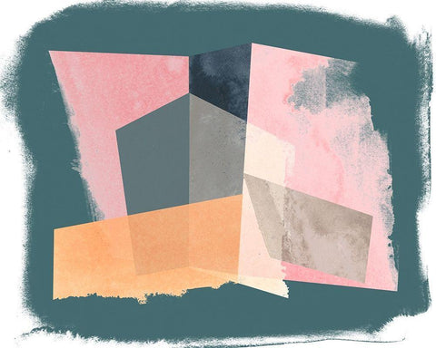 Paper Mirage I White Modern Wood Framed Art Print with Double Matting by Vess, June Erica