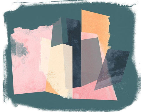 Paper Mirage II White Modern Wood Framed Art Print with Double Matting by Vess, June Erica