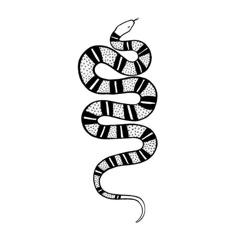 Epidaurus Snake IV White Modern Wood Framed Art Print by Scarvey, Emma