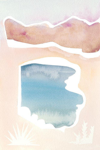 Cross Country Abstraction II White Modern Wood Framed Art Print with Double Matting by Chabot, Natasha