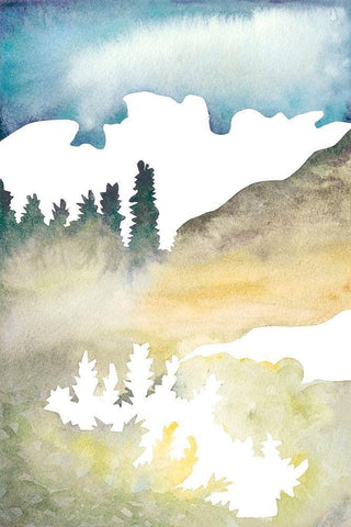 Cross Country Abstraction VI Black Ornate Wood Framed Art Print with Double Matting by Chabot, Natasha