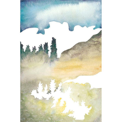 Cross Country Abstraction VI Black Modern Wood Framed Art Print by Chabot, Natasha