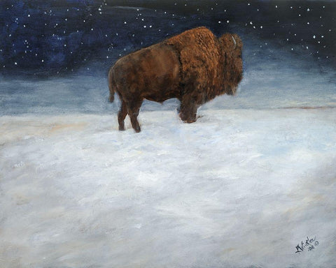 Journey Through the Snow I Black Ornate Wood Framed Art Print with Double Matting by Winkler, Kathy