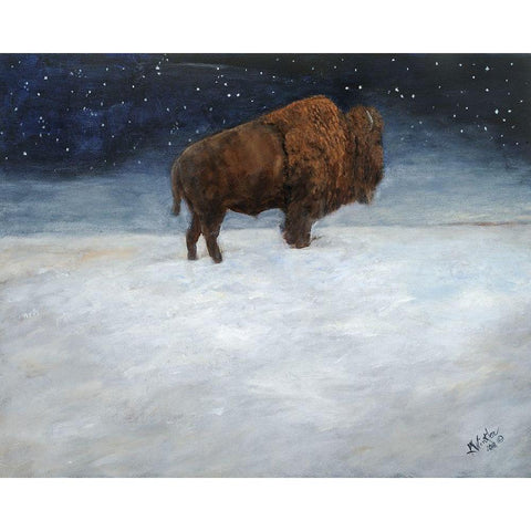 Journey Through the Snow I Black Modern Wood Framed Art Print with Double Matting by Winkler, Kathy