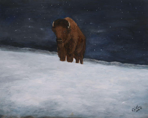 Journey Through the Snow II Black Ornate Wood Framed Art Print with Double Matting by Winkler, Kathy