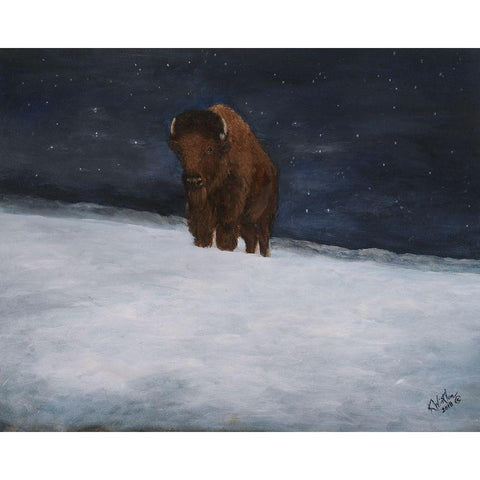 Journey Through the Snow II Black Modern Wood Framed Art Print by Winkler, Kathy