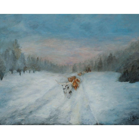 Journey Through the Snow IV Black Modern Wood Framed Art Print with Double Matting by Winkler, Kathy