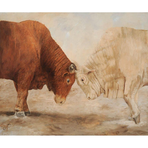 Stand Off I Black Modern Wood Framed Art Print with Double Matting by Winkler, Kathy