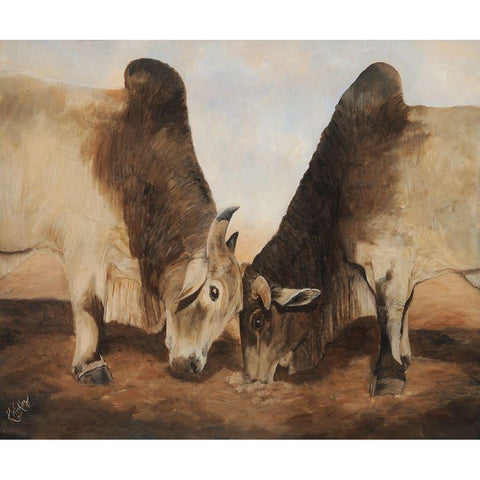 Stand Off II Black Modern Wood Framed Art Print with Double Matting by Winkler, Kathy