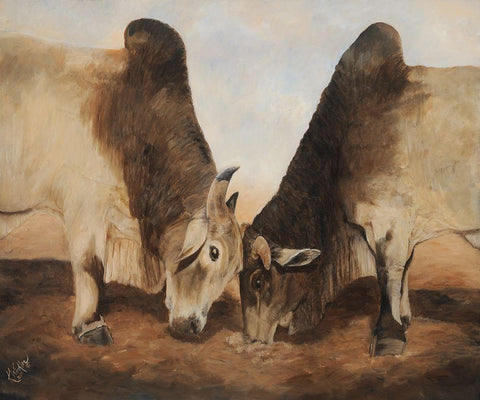 Stand Off II White Modern Wood Framed Art Print with Double Matting by Winkler, Kathy