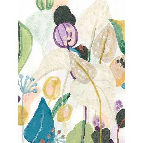 Wild Tropics I White Modern Wood Framed Art Print by Vess, June Erica