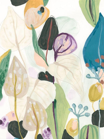 Wild Tropics II White Modern Wood Framed Art Print with Double Matting by Vess, June Erica