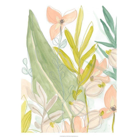 Island Flora I White Modern Wood Framed Art Print by Vess, June Erica