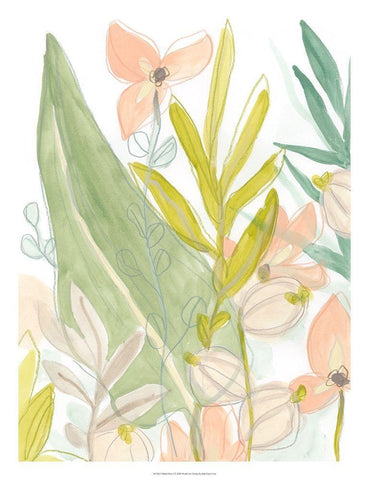 Island Flora I Black Ornate Wood Framed Art Print with Double Matting by Vess, June Erica