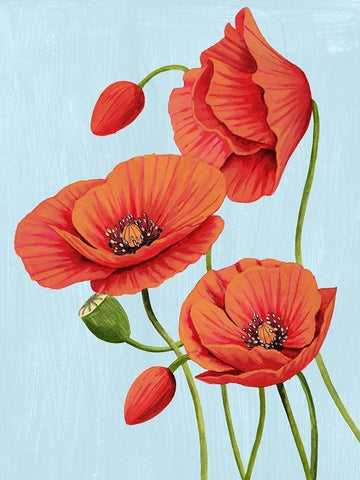 Poppy Topple II Black Ornate Wood Framed Art Print with Double Matting by Popp, Grace