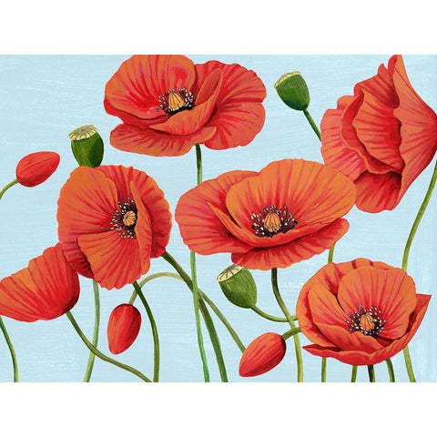 Poppy Topple III Black Modern Wood Framed Art Print with Double Matting by Popp, Grace