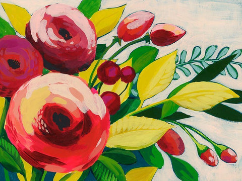 Vivacious Bloom I White Modern Wood Framed Art Print with Double Matting by Popp, Grace