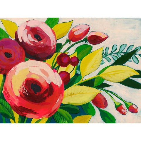 Vivacious Bloom I Gold Ornate Wood Framed Art Print with Double Matting by Popp, Grace