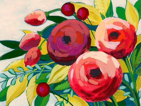 Vivacious Bloom II White Modern Wood Framed Art Print with Double Matting by Popp, Grace