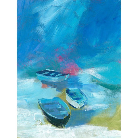 Cove Boats I White Modern Wood Framed Art Print by Parker, Jennifer Paxton