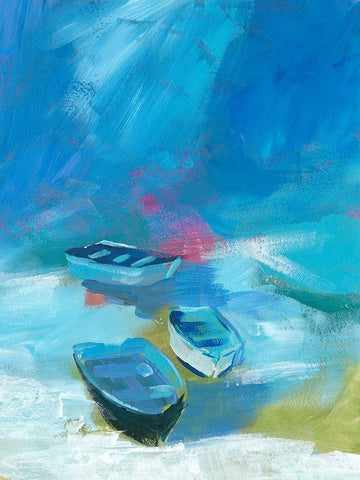 Cove Boats I White Modern Wood Framed Art Print with Double Matting by Parker, Jennifer Paxton