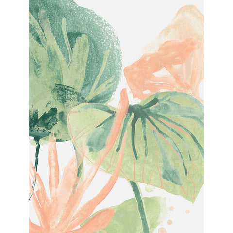 Blush Breeze I Black Modern Wood Framed Art Print with Double Matting by Vess, June Erica