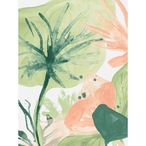 Blush Breeze III Black Modern Wood Framed Art Print by Vess, June Erica