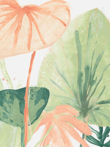 Blush Breeze IV White Modern Wood Framed Art Print with Double Matting by Vess, June Erica