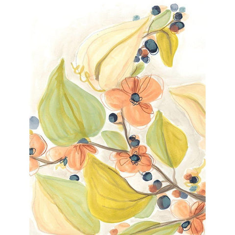 Island Branch I Gold Ornate Wood Framed Art Print with Double Matting by Vess, June Erica