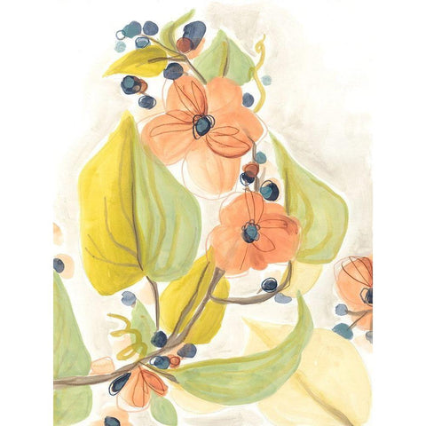 Island Branch II Gold Ornate Wood Framed Art Print with Double Matting by Vess, June Erica