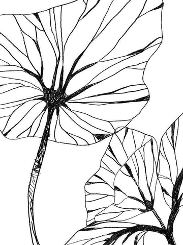 Linear Tropics III White Modern Wood Framed Art Print with Double Matting by Vess, June Erica