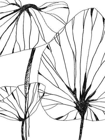 Linear Tropics IV White Modern Wood Framed Art Print with Double Matting by Vess, June Erica