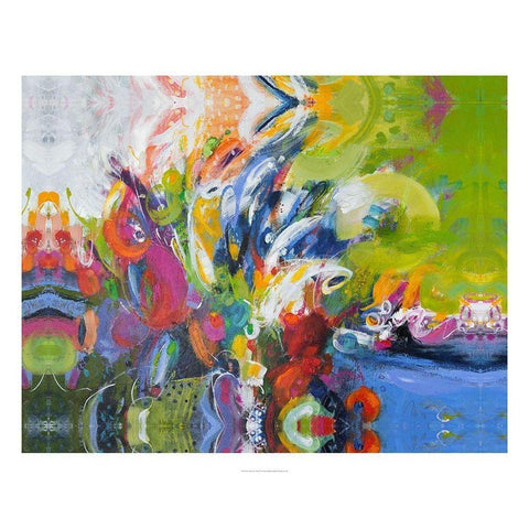 Garden party Abstract I Black Modern Wood Framed Art Print with Double Matting by Bothne, Janet
