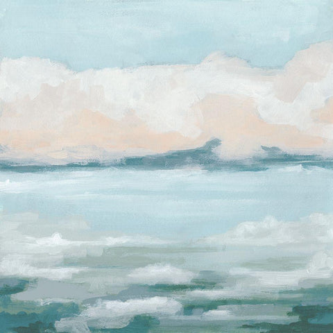 Tidal Prose II White Modern Wood Framed Art Print with Double Matting by Vess, June Erica