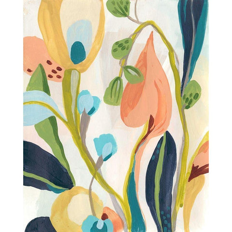 Jungle Jewels I Gold Ornate Wood Framed Art Print with Double Matting by Vess, June Erica